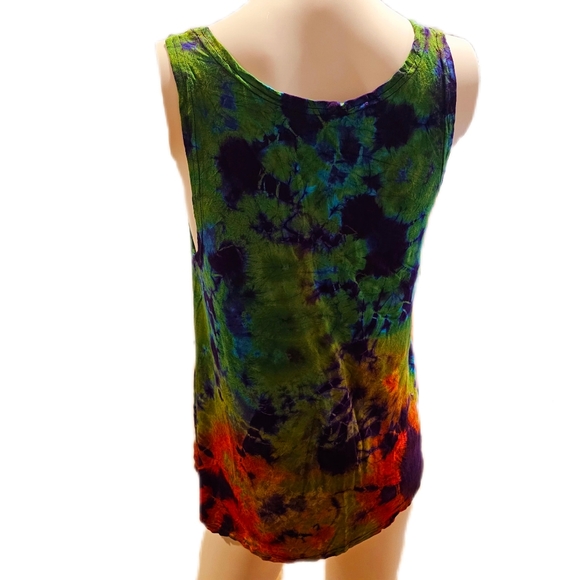 TIE DYE Stretchy Rayon Hippie Hi Lo Top**11 Colors Avail.*** O/S - Picture 7 of 12
